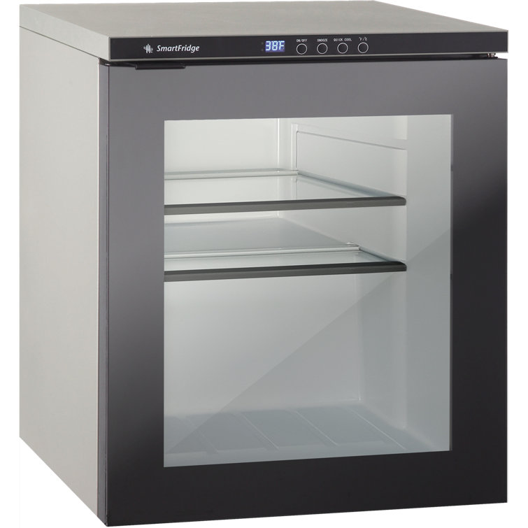 Mini fridge deals black glass door